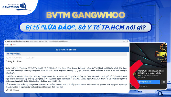 BVTM Gangwhoo bị tố lừa đảo Sở Y Tế TPHCM nói gì?