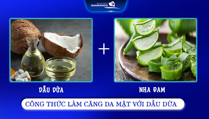 Làm căng da mặt bằng dầu dừa